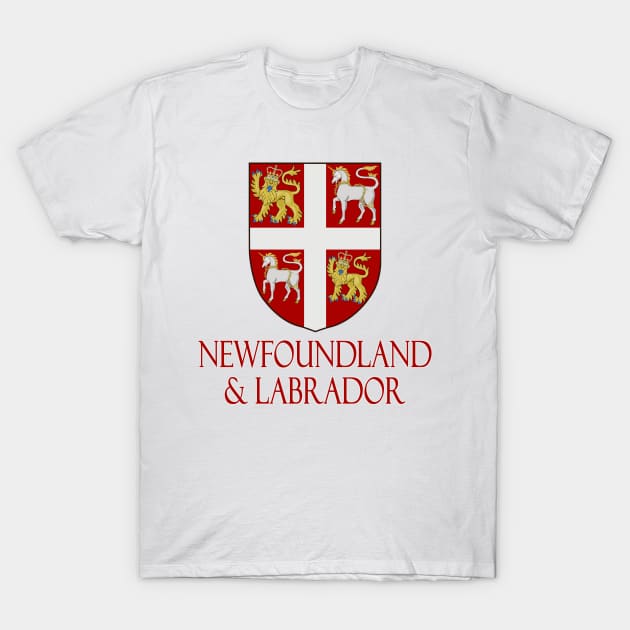 Newfoundland and Labrador, Canada - Coat of Arms Design T-Shirt by Naves